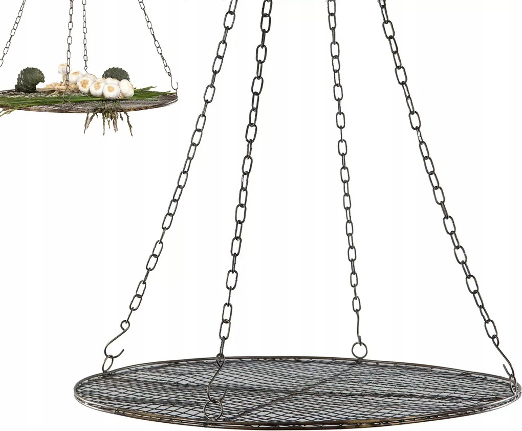 Kosár Gyümölcskosár Zöldség Dekoráció 60cm akasztós lapos nagy