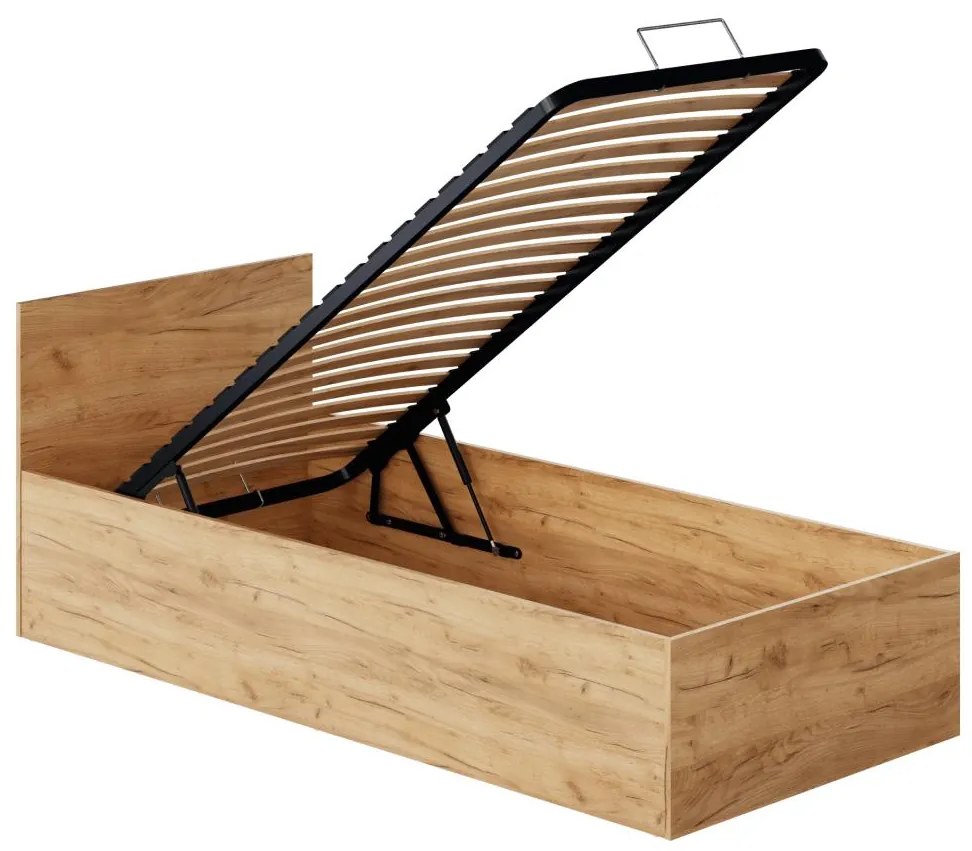 Egyszemélyes ágy 90 cm Discutibles (aranyy craft tölgy) (ágyráccsal) (tárolóhellyel). 1116311