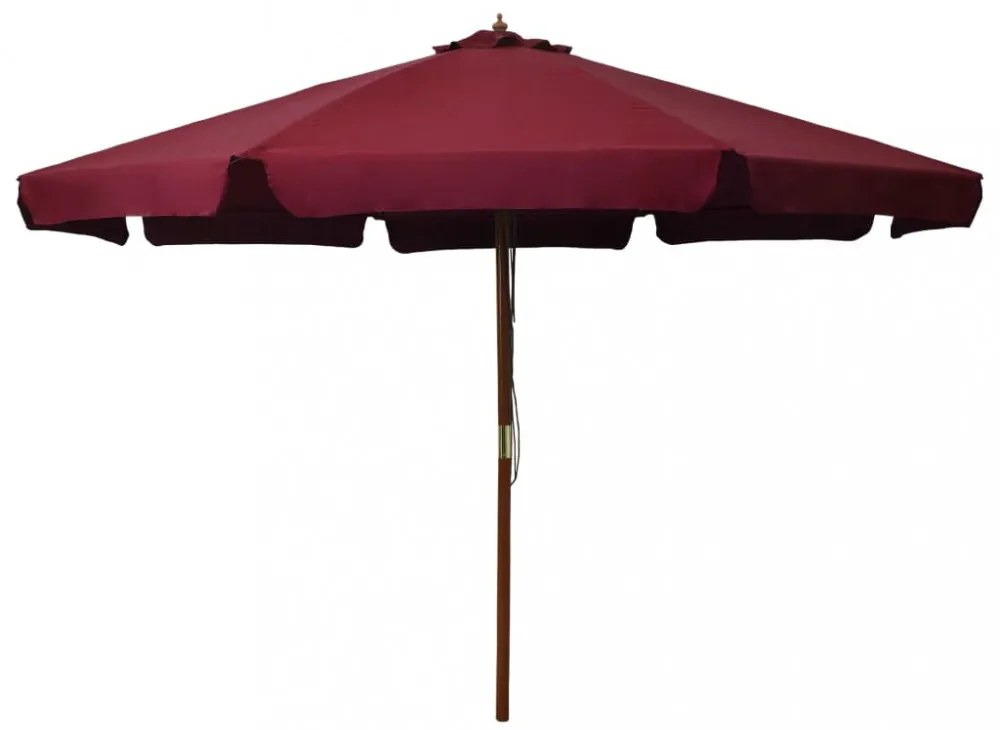 burgundi vörös kültéri napernyő farúddal 330 cm