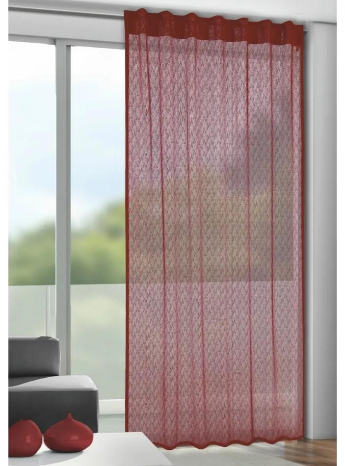 Calli függöny akasztópántokkal, piros, 140 x 245 cm