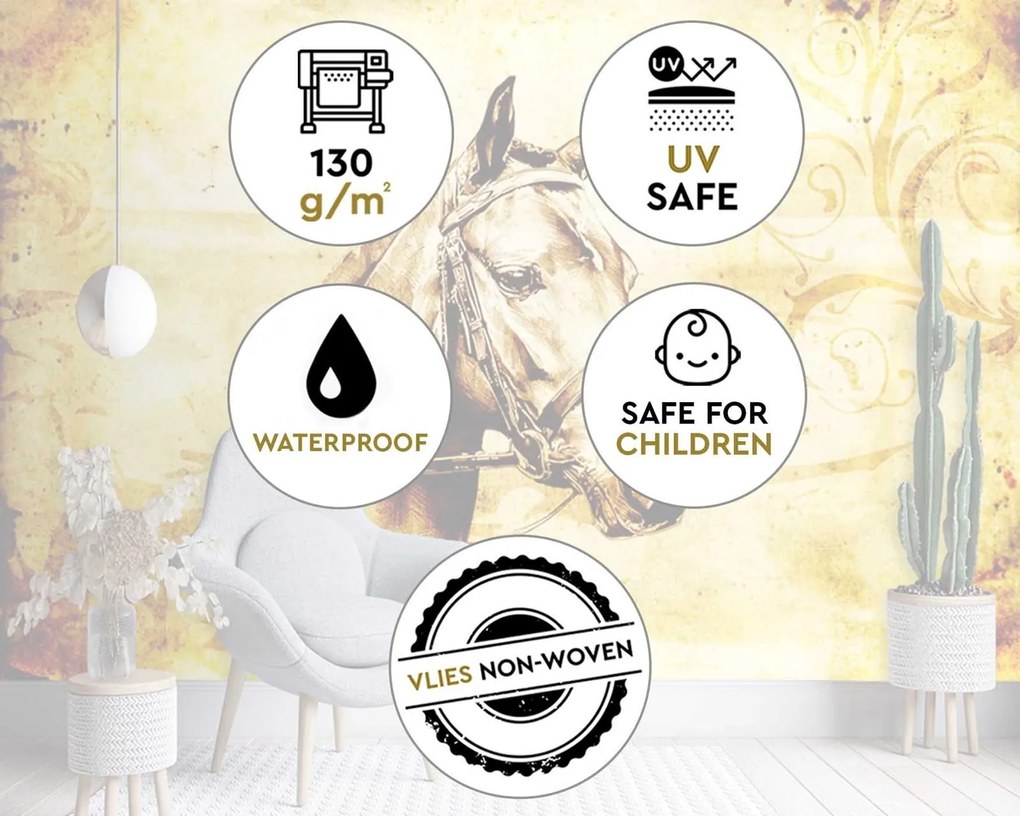 Gario Fotótapéta Ló vázlata Anyag: Vlies, Méret: 450 x 315 cm