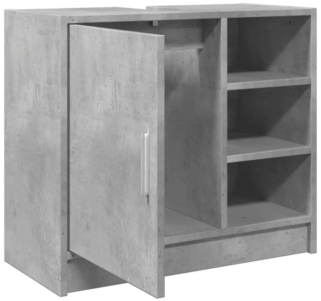 Betonszürke szerelt fa mosdószekrény 63 x 29 x 55 cm