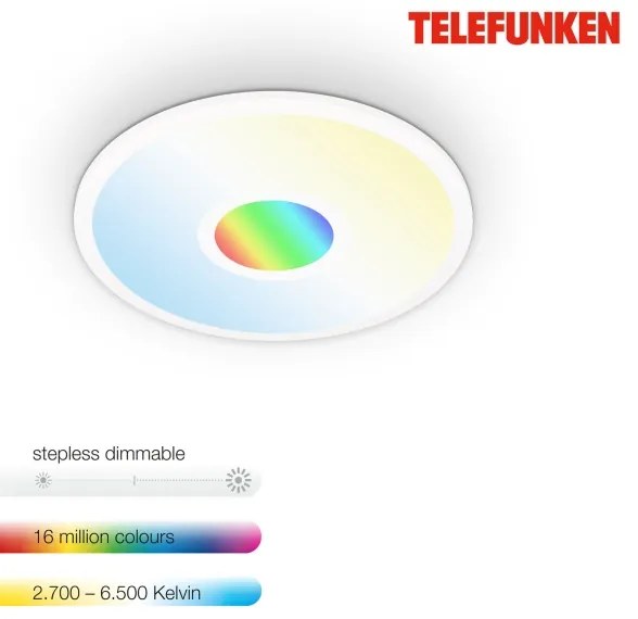 Telefunken 319306TF - LED RGBW Dimmelhető lámpa LED/22W/230V + távirányító