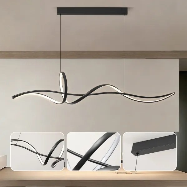 Brilagi - Dimmelhető LED függeszték kábellel SIGNATURE LED/55W/230V 120x23 cm fekete + távirányító