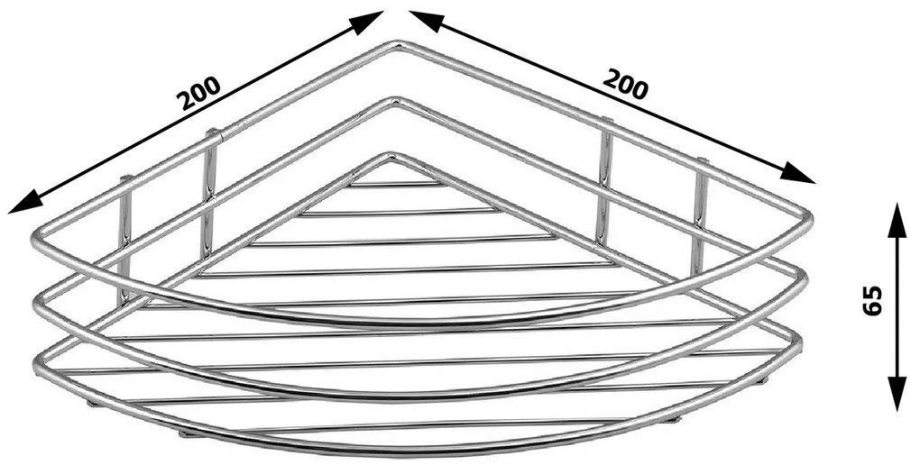 AQUALINE 37005 Chrom line sarokpolc, ezüst