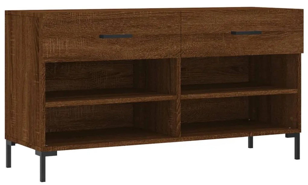 vidaXL barna tölgy színű szerelt fa cipőpolc 102x35x55 cm