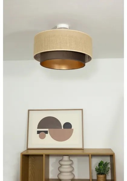 Felületre szerelt csillár SARTA 1xE27/60W/230V átm. 45 cm barna/juta