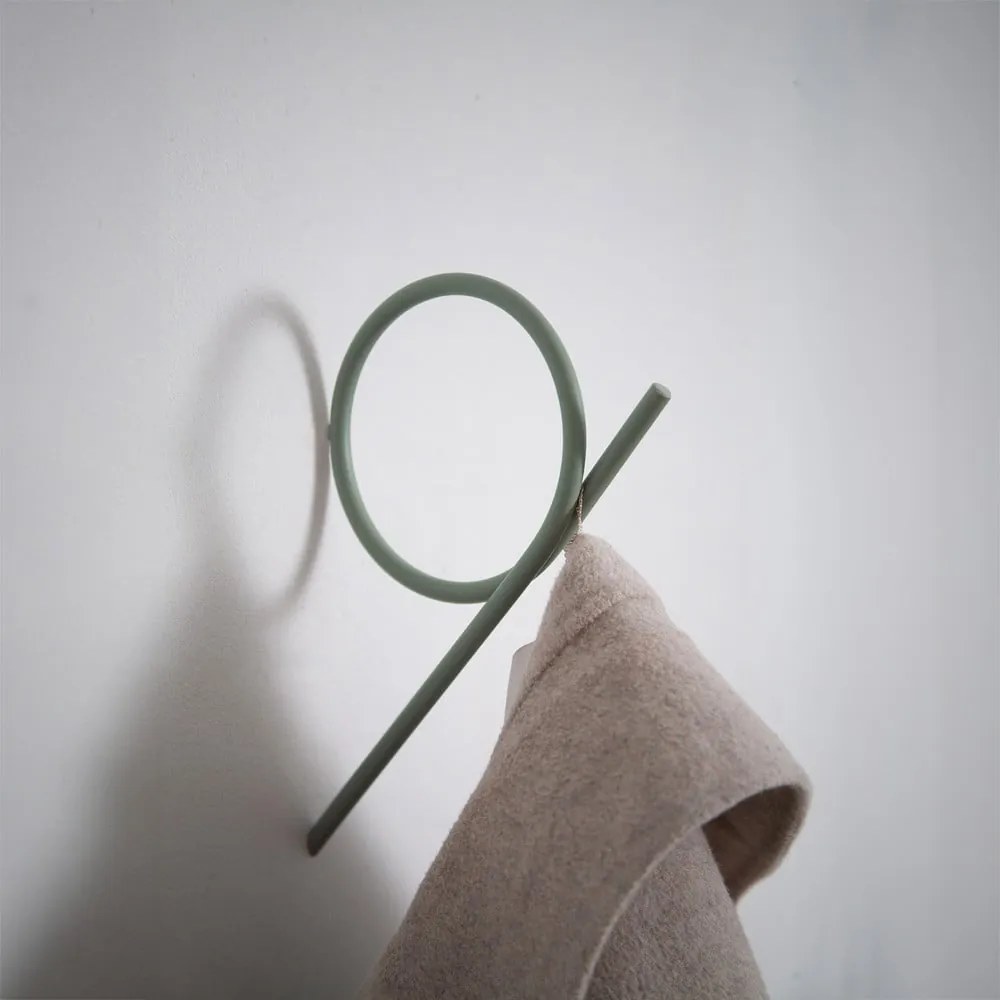 Zöldesszürke fém fali fogas Tuba – Spinder Design