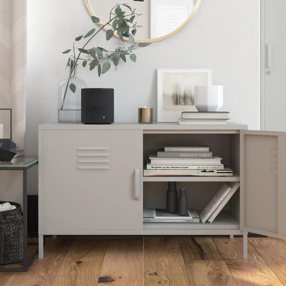 Krémszínű fém szekrény 100x64 cm Bradford – Støraa