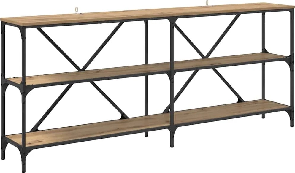 vidaXL Konzolasztal polcokkal Artisan tölgy 180 x 30 x 75 cm Faanyag