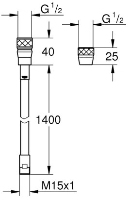 GROHE 46174000 - METALFLEX zuhanytömlő 1500 mm, fényes króm