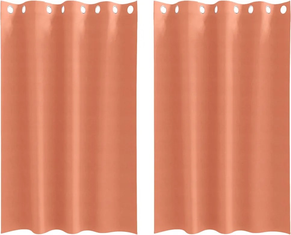 vidaXL Fekete Függöny Gyűrűkkel 2 pcs Terrakotta 175 x 140 cm