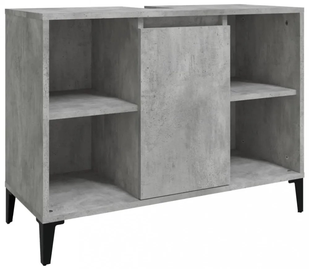 vidaXL betonszürke szerelt fa mosdószekrény 80 x 33 x 60 cm
