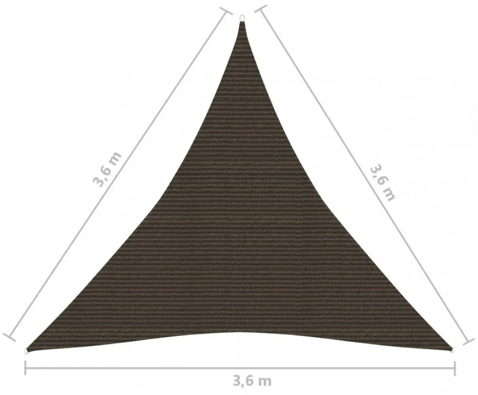 barna HDPE napvitorla 160 g/m² 3,6 x 3,6 x 3,6 m