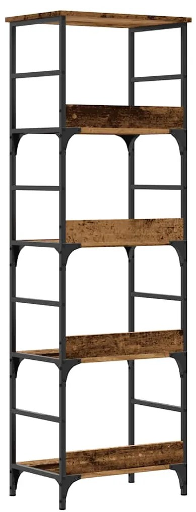 antik fa színű szerelt fa könyvszekrény 50 x 33 x 153 cm