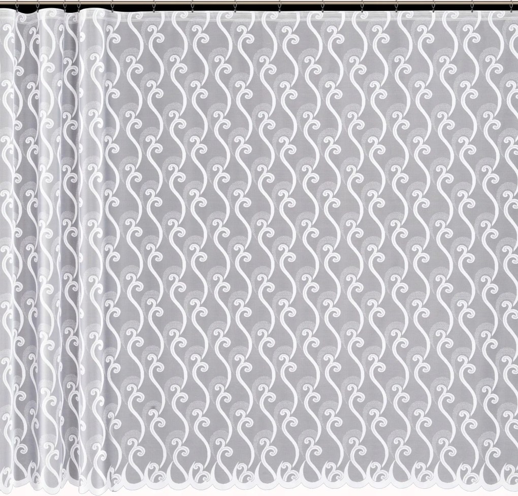Mg Függöny jacquard 4395 Fehér 260X160 K szalaggal