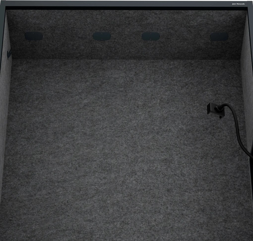 Akusztikus fülke SALLY MentalBox 1150 mm – antracit váz, sötétszürke ülés