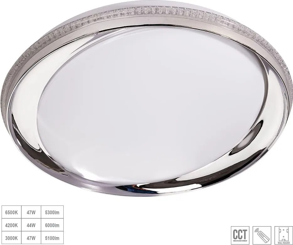 PREZENT 71335 VALLI Ufo Lámpa Fehér, Króm, Átlátszó LED IP20
