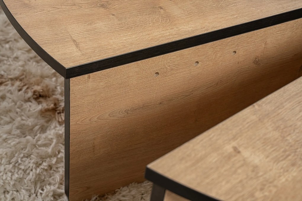 Dohányzóasztal Orion - Honey Oak, Fekete