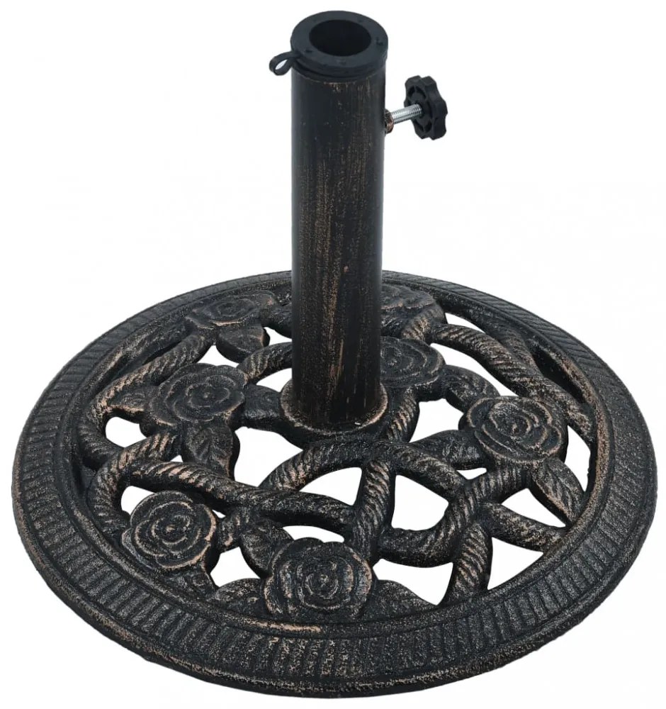 fekete és bronzszínű öntöttvas napernyőtalp 9 kg 40 cm