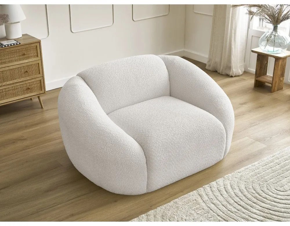 Fehér buklé fotel Tina – Bobochic Paris