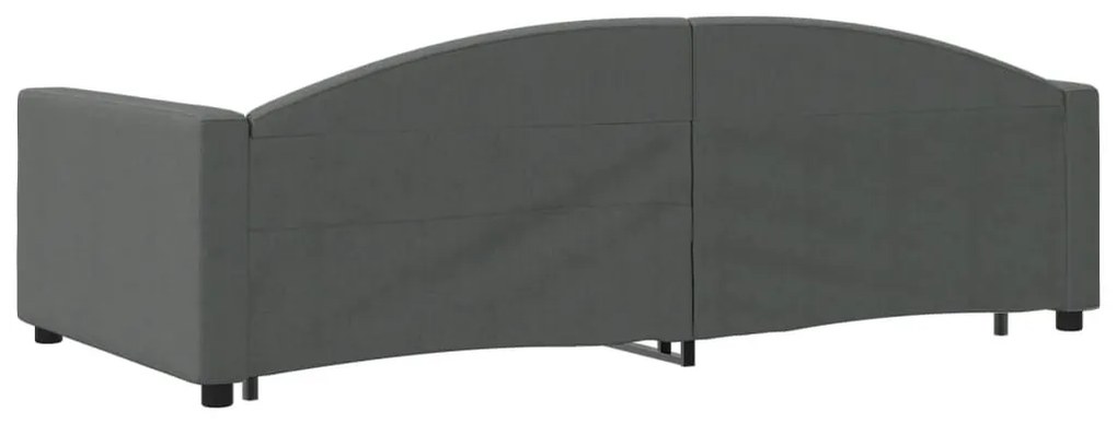 sötétszürke kihúzható szövet heverő fiókkal 100 x 200 cm