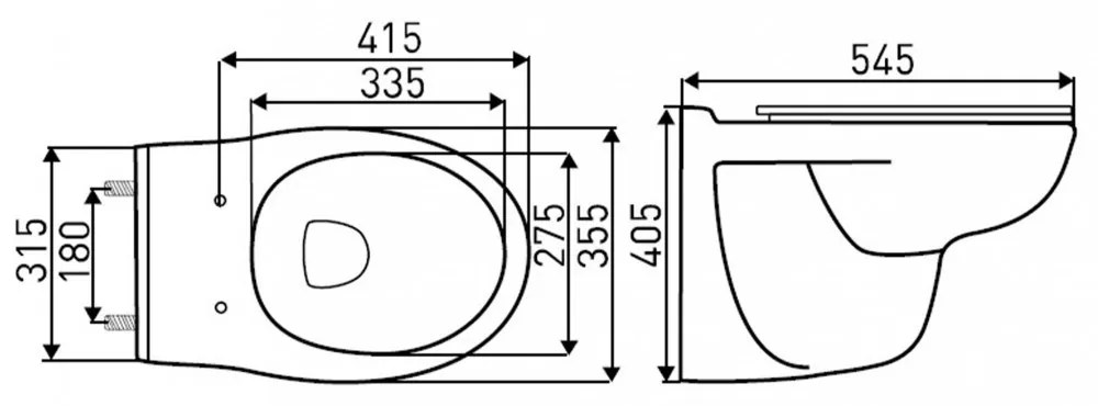 DORIS fali rimless WC