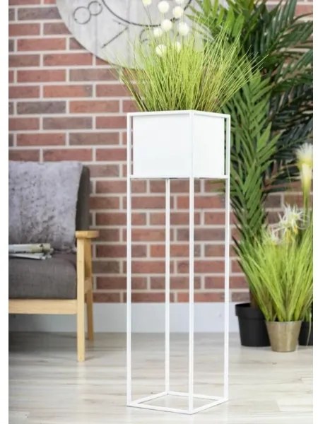 Virágállvány 90x24 cm fehér