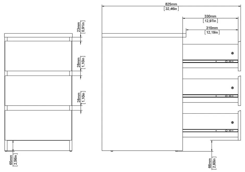 Natúr színű komód tölgyfa dekorral 40x70x50 cm Naia – Tvilum