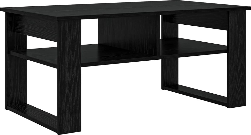 vidaXL Dohányzóasztal tárolóval Fekete tölgy 96 x 54 x 44 cm Faanyag