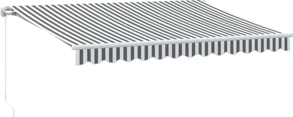 vidaXL antracitszürke-fehér LED-es kézi napellenző 350 x 250 cm