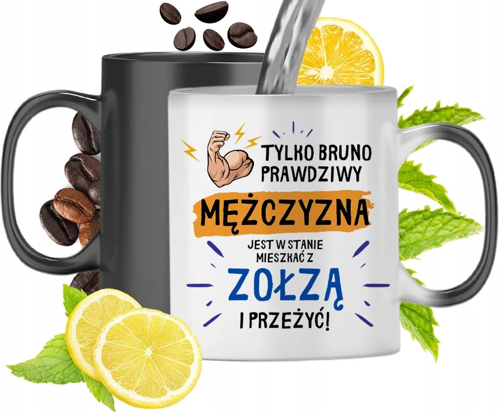 Mágikus bögre Bruna Fekete matt nyomott mintával 330ml