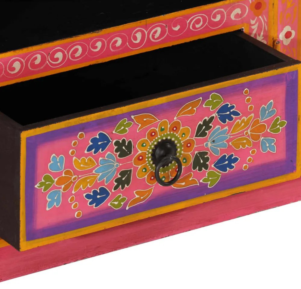 rózsaszín tömör mangófa TV-szekrény 110 x 30 x 40 cm