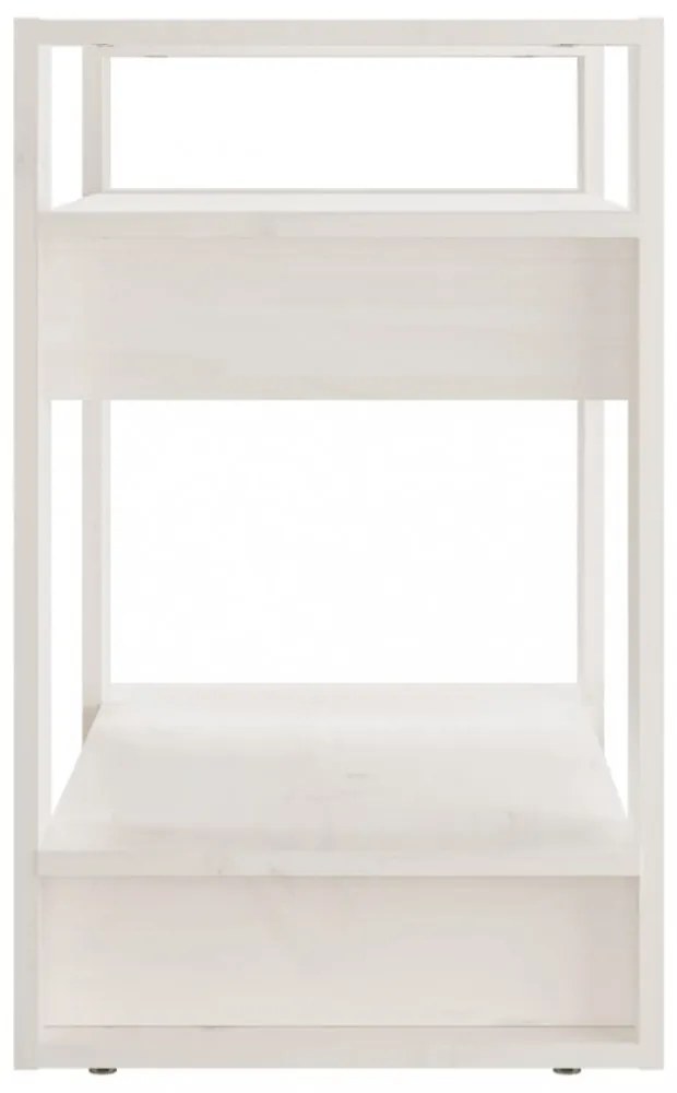 fehér tömör fenyőfa könyvszekrény/térelválasztó 60x35x57 cm
