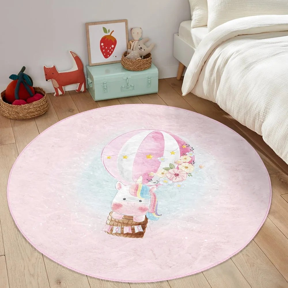 Rózsaszín gyerek szőnyeg ø 80 cm Comfort – Mila Home