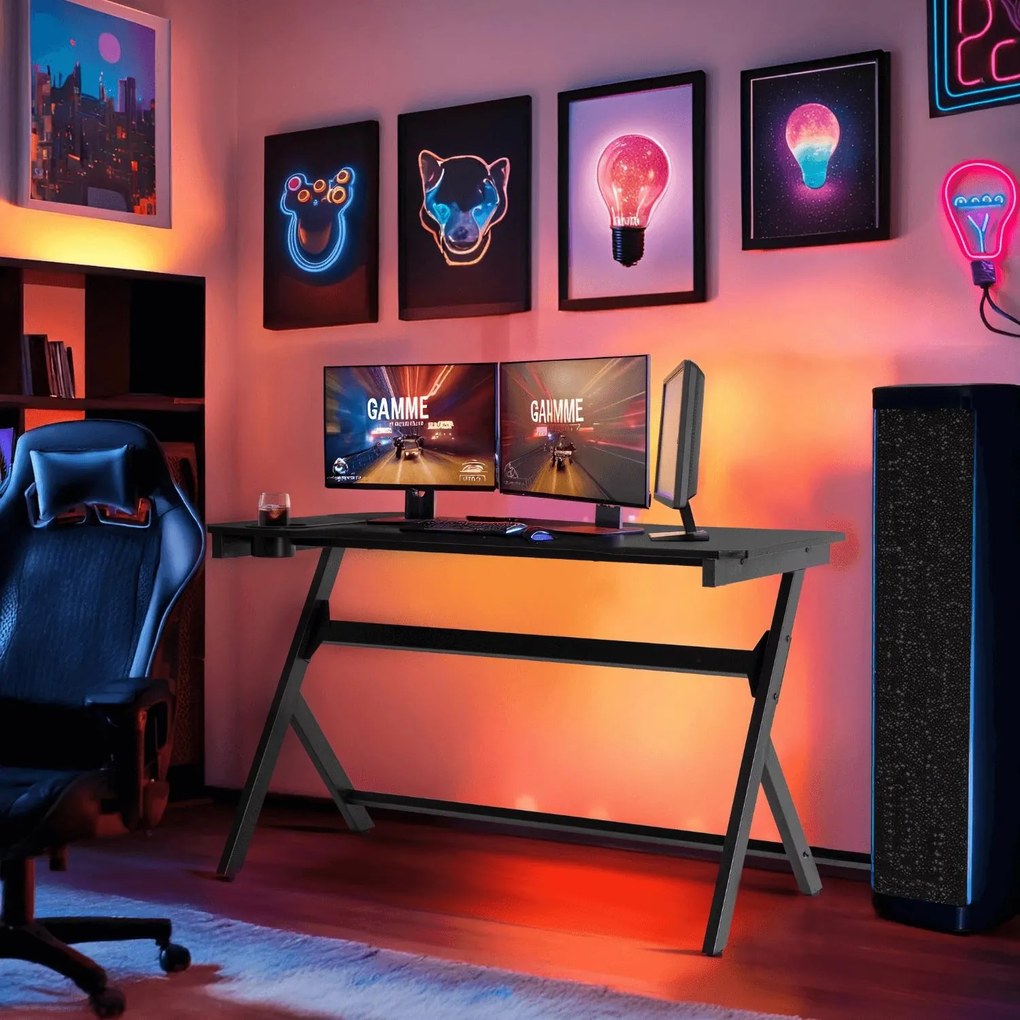Gamer PC asztal Banga (fekete) . Akció -20%. 1118878