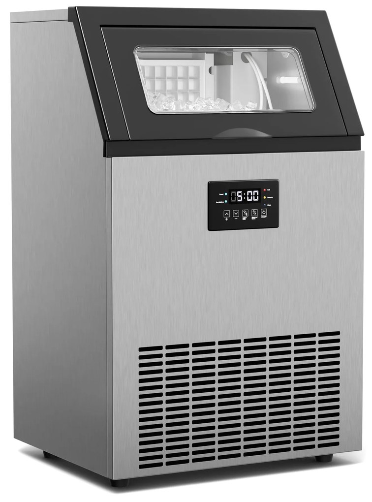 Klarstein Glacial ipari jégkészítő 45 kg LED kijelzővel és ablakkal