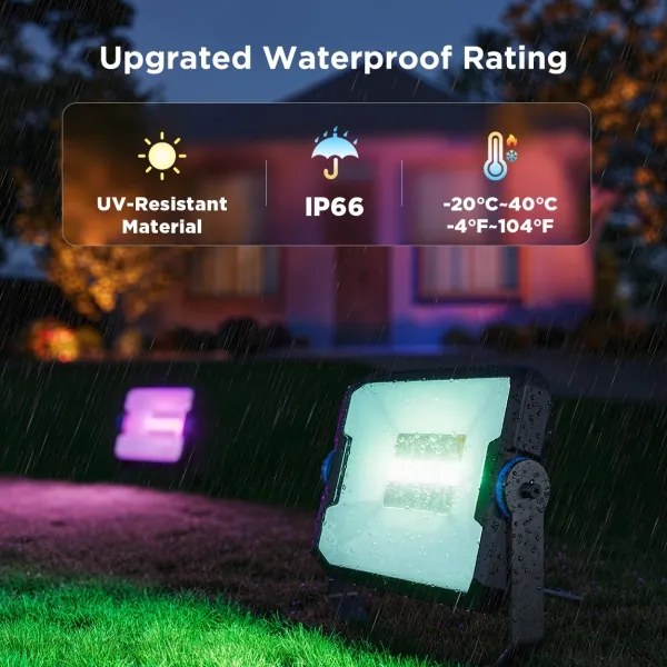 Govee - 4 darabos RGBICWW LED reflektor szett, dimmelhető, LED/24W/230V, IP66, matt, Wi-Fi