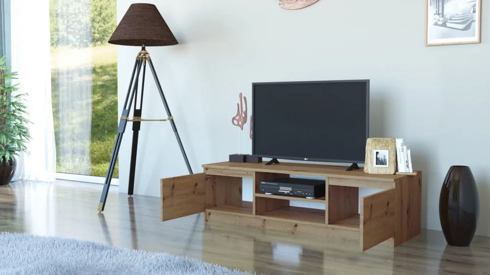 Shannan RTV120 TV állvány, 120x36x40 cm, tölgy