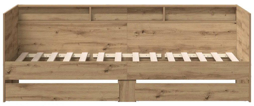 Nappali ágy fiókokkal Iparművészeti tölgy Rétegelt fa 75 x 190 cm