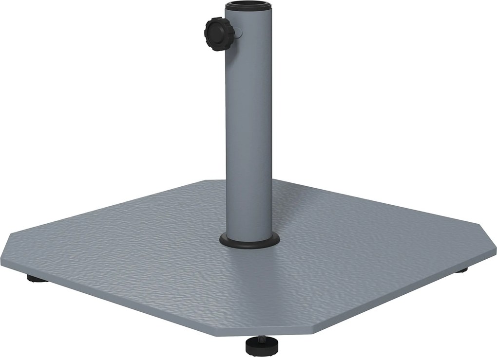 Outsunny Fém Napernyő Állvány 18,5 kg Napernyő Alap, Négyzetes Napernyő Tartó, Napernyő Súly, Állvány 32/38/48mm Oszlop Átmérőhöz, Teraszra, Erkélyre,