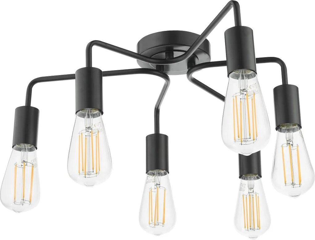 Dar Lighting modern mennyezeti lámpa dena matt fekete darden0622
