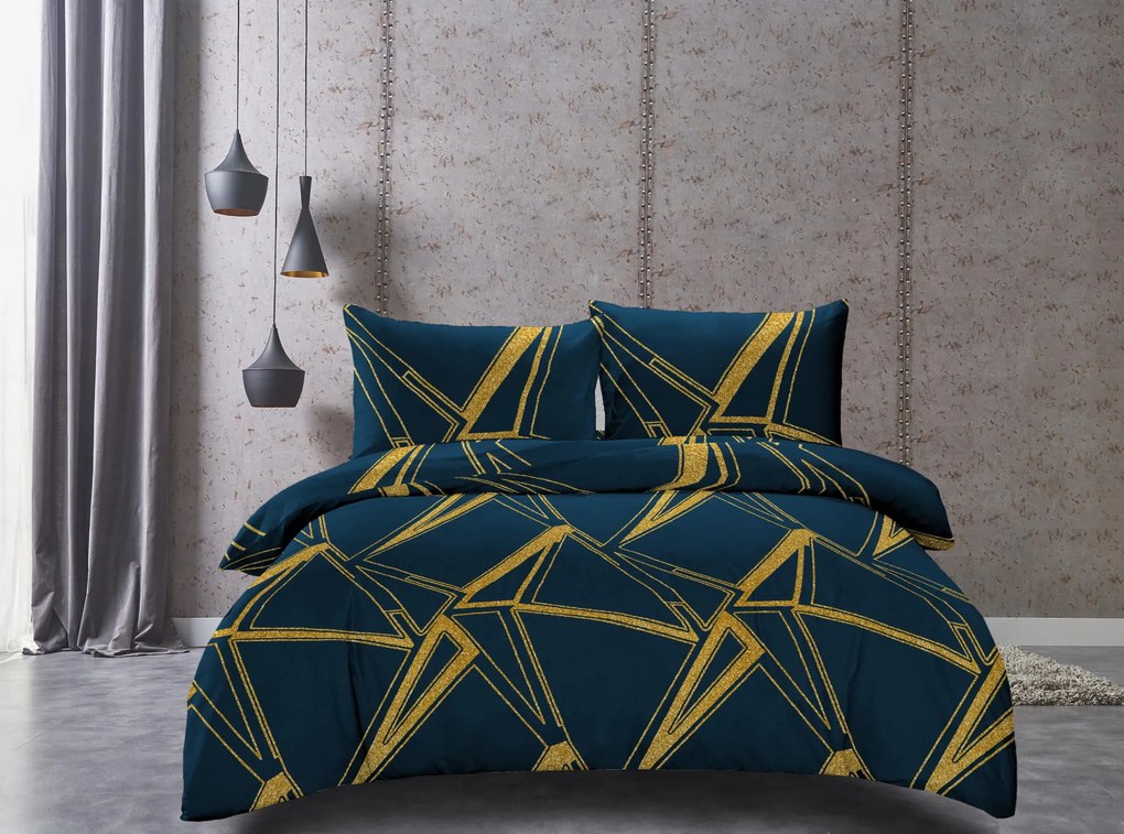 TUDONS mikroszálas ágyneműgarnitúra, kék + Jersey lepedő 90x200cm