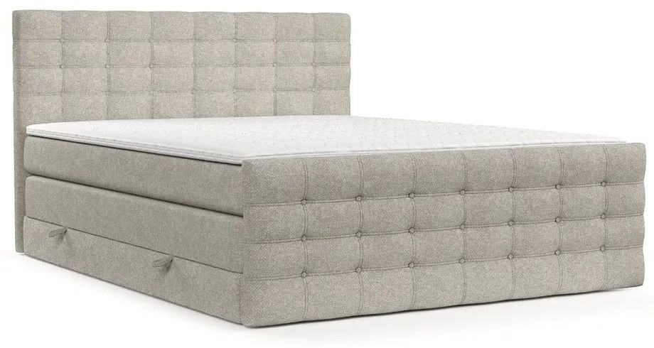 Bézs ágyneműtartós boxspring ágy 160x200 cm Blend – Maison de Rêve