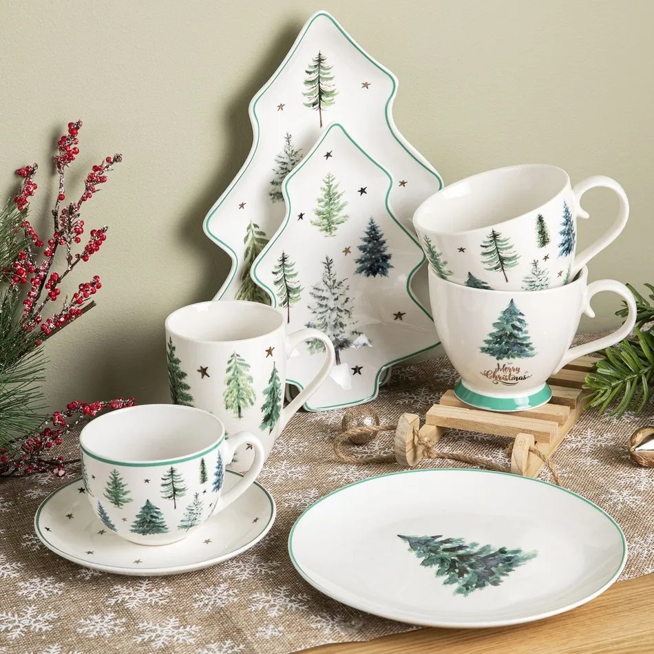 Florina Winterland tree porcelán jumbo bögre, 440 ml