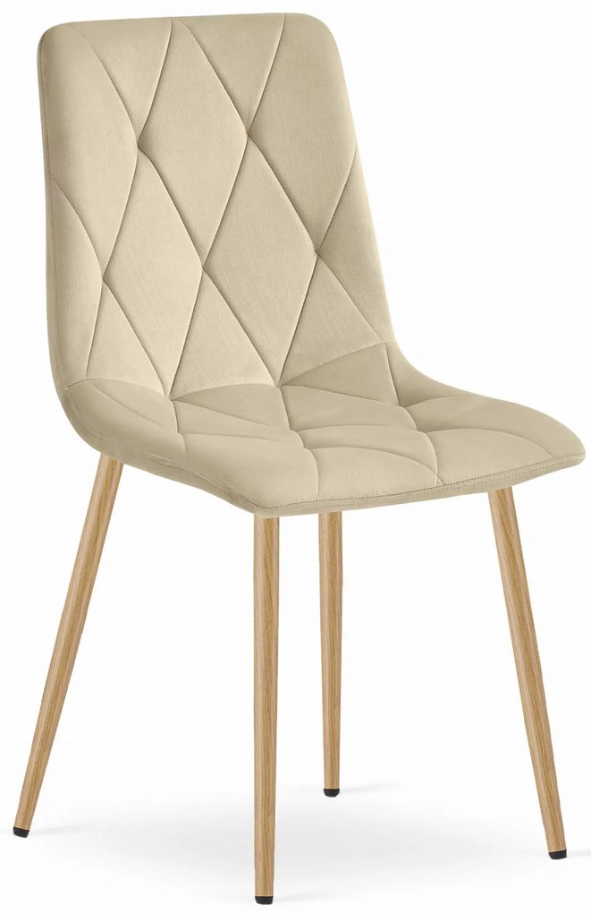 Világos bézs bársony étkezőszék LIBRA