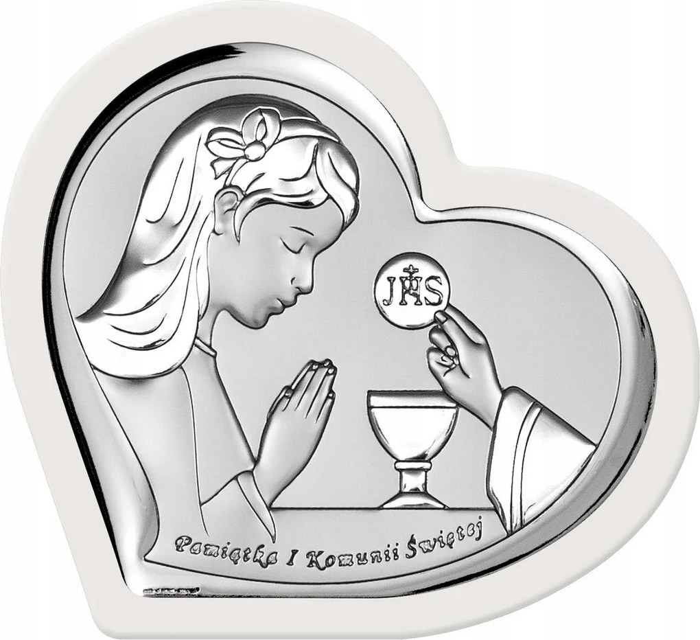 Vászonkép elsőáldozás emlékére ezüst 19.3x18 cm