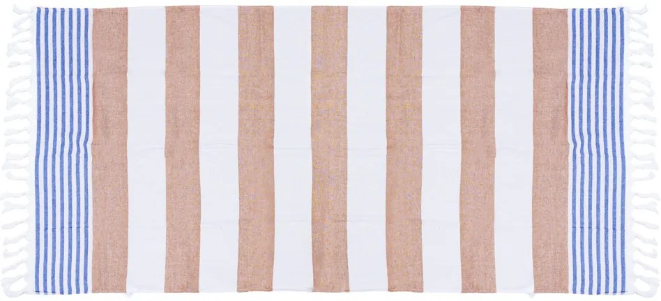 FARAO 90 x 180 cm barna-fehér strandtörölköző