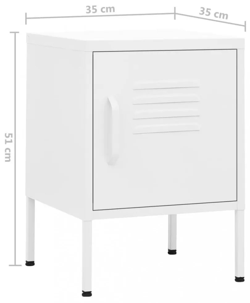 fehér acél éjjeliszekrény 35 x 35 x 51 cm