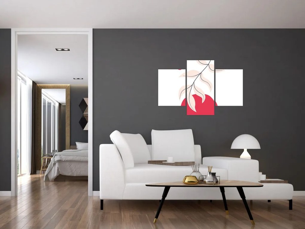 Kép - Rózsaszín virágos absztrakció N⁰2 (90x60 cm)